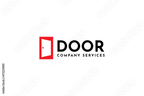 Abstract door symbol with initial D logo design vector inspiration.