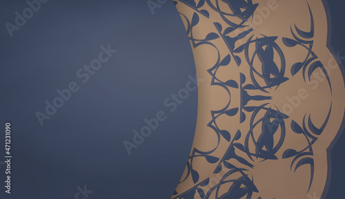 Background in blue with luxurious brown pattern for design under your text