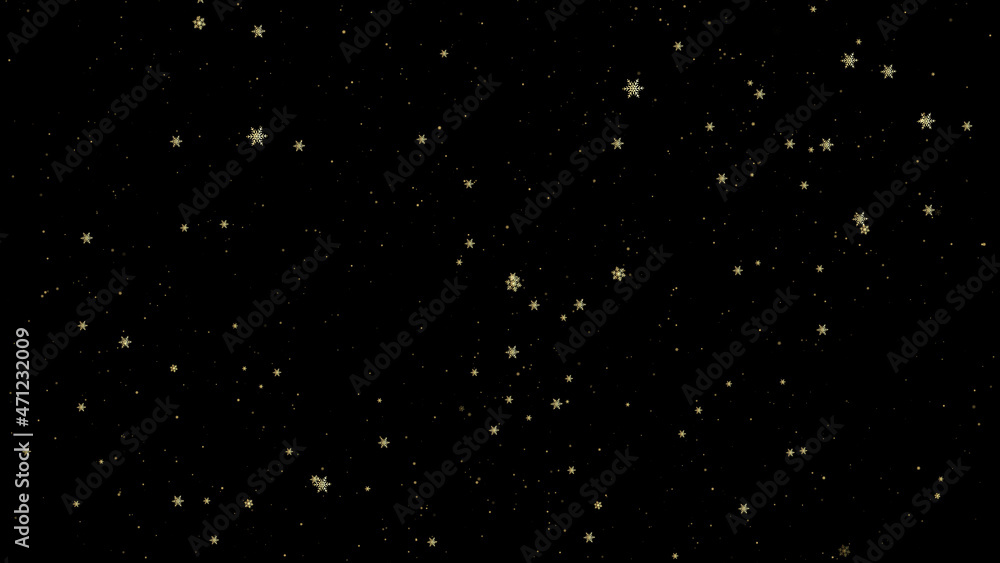 golden snowflakes on a dark background,winter wallpaper