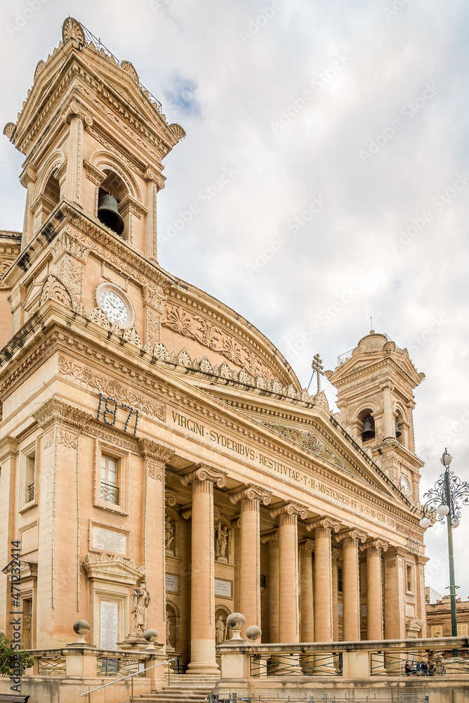 Obraz premium View at the facade of Basilica of Assumption of Our Lady in Mosta, Malta