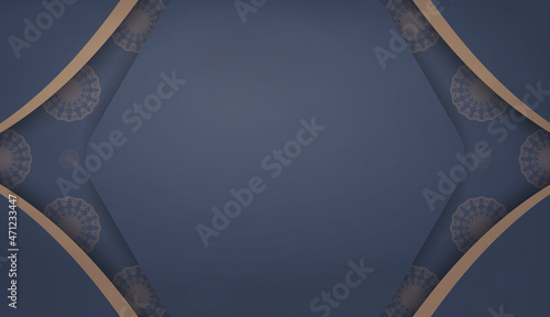 Background in blue with vintage brown pattern and place under your text