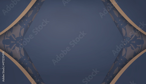 Background in blue with vintage brown pattern and place under your text