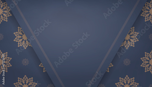 Background in blue with vintage brown pattern and place under your text