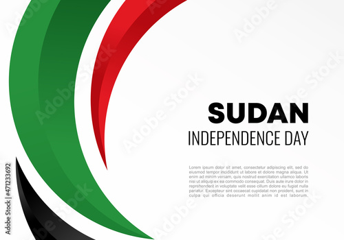 Sudan independence day background banner poster for celebration on January 1 st.