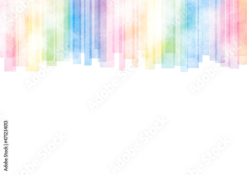 虹色の抽象背景　水彩テクスチャー