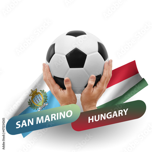 Soccer football competition match, national teams san marino vs hungary photo