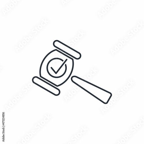Social justice. Rule of law provisions. Vector linear icon isolated on white background.