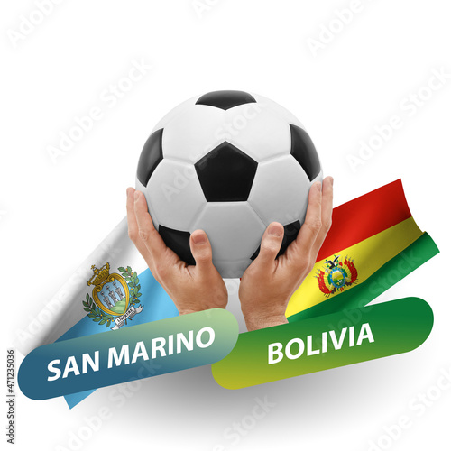 Soccer football competition match, national teams san marino vs bolivia photo