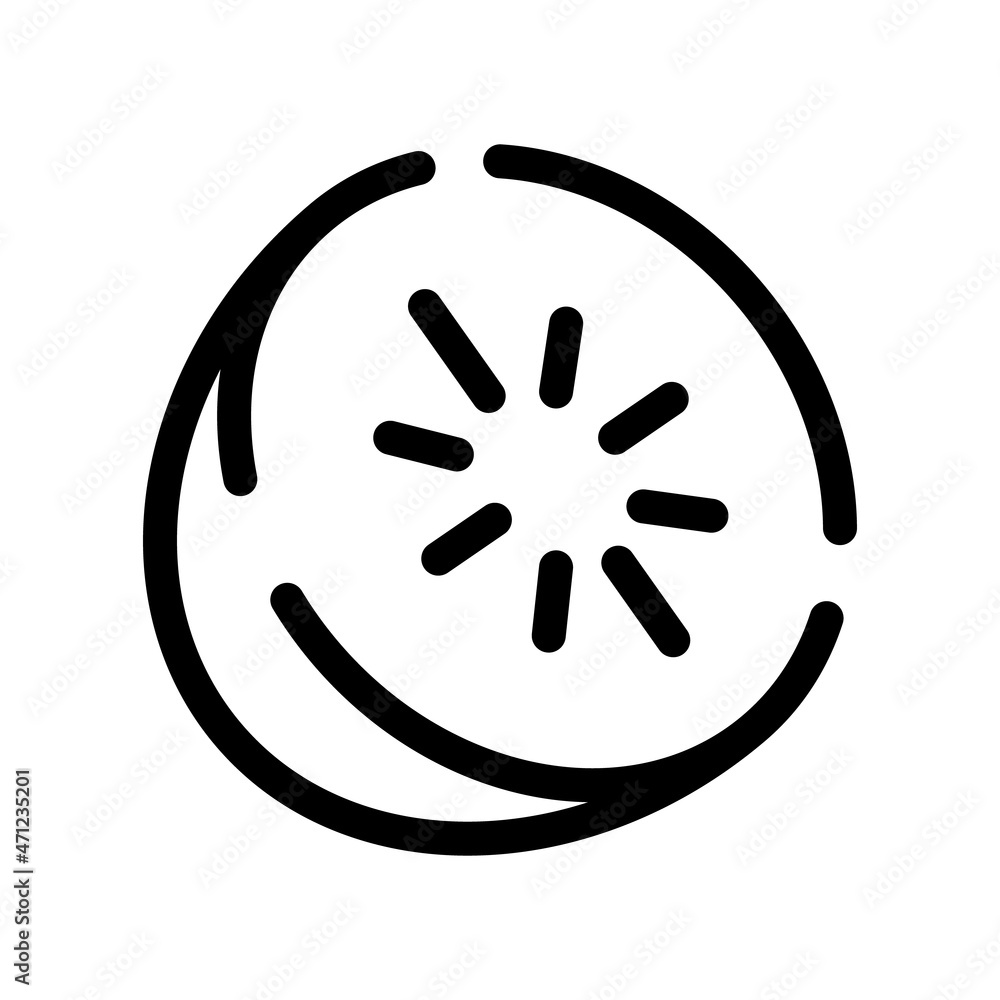 Kiwi flat icon. Pictogram for web. Line stroke. Isolated on white background. Vector eps10 Kiwi flat icon. Pictogram for web. Line stroke. Isolated on white background. Vector eps10