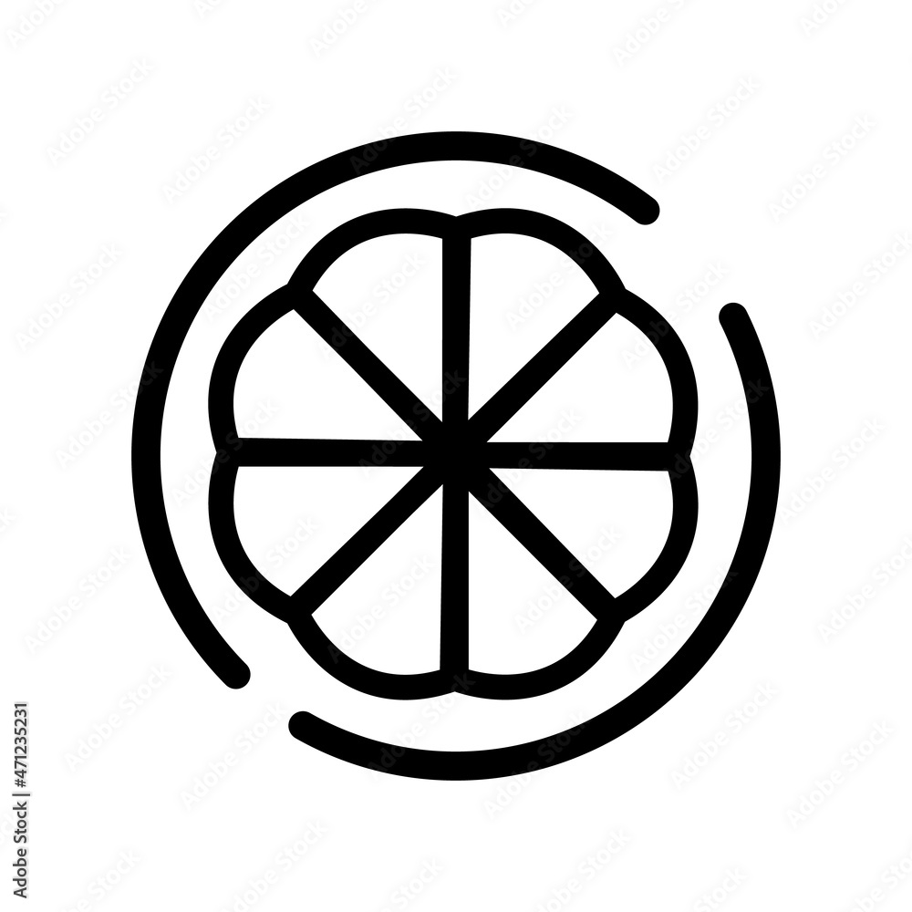 Slice of lemon flat icon. Pictogram for web. Line stroke. Half lemon isolated on white background. Vector eps10 Slice of lemon flat icon. Pictogram for web. Line stroke. Half lemon isolated on white background. Vector eps10