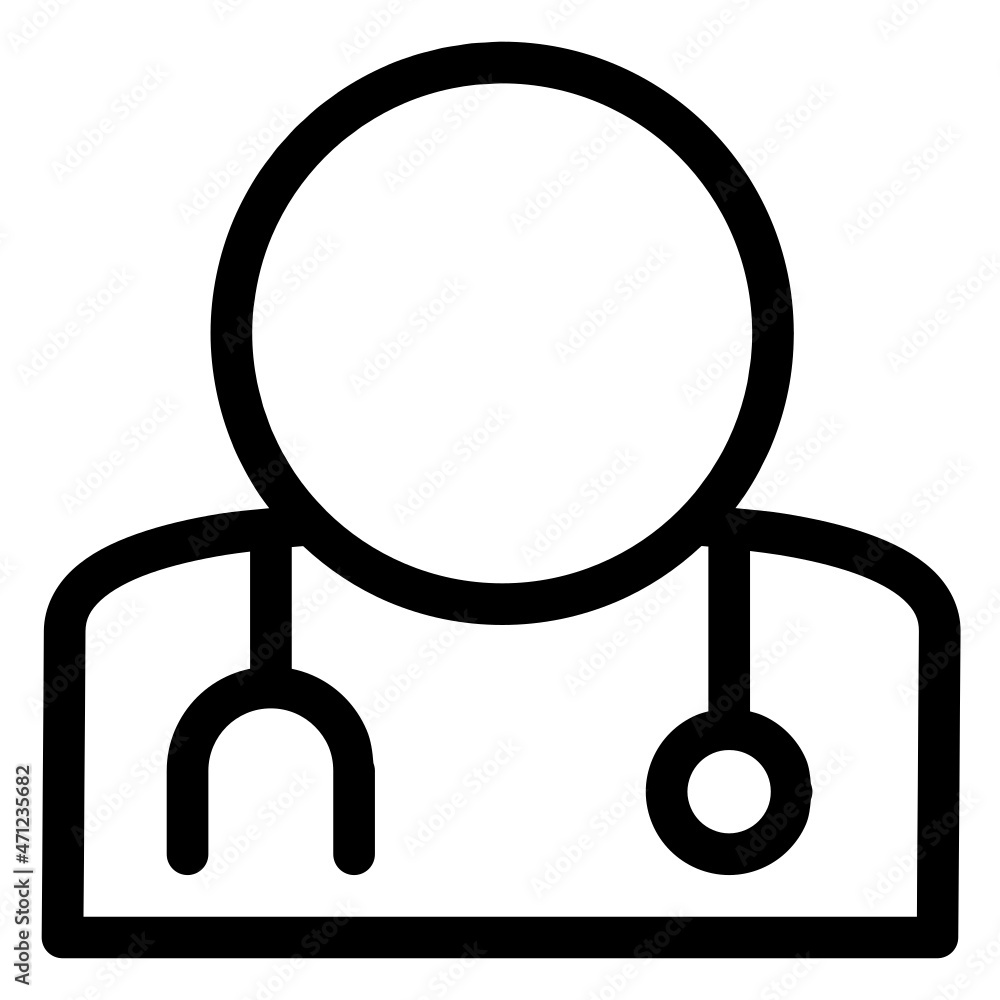 doctor icon with black outline style doctor icon with black outline style