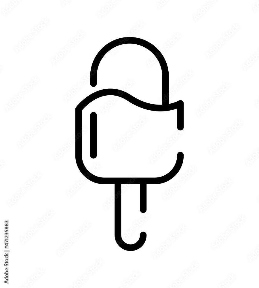 Ice cream flat icon. Pictogram for web. Line stroke. Icecream isolated on white background. Vector eps10 Ice cream flat icon. Pictogram for web. Line stroke. Icecream isolated on white background. Vector eps10