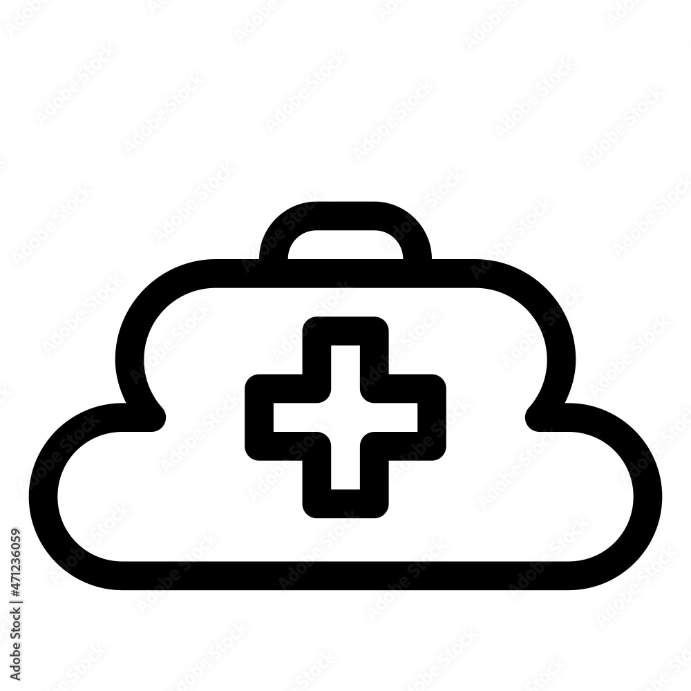 doctor bag icon with black outline style doctor bag icon with black outline style