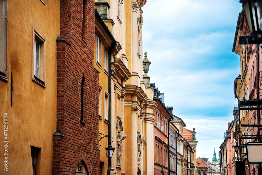 Street view of Warsaw, Poland