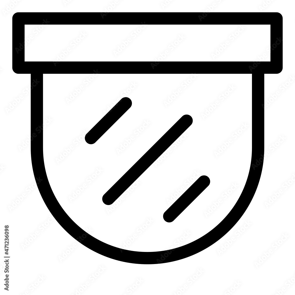 face shield icon with black outline style face shield icon with black outline style