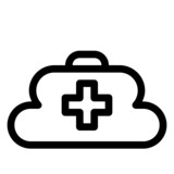 doctor bag icon with black outline style