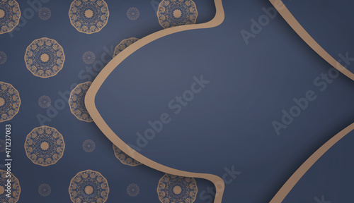 Baner in blue with a vintage brown pattern and place under your text