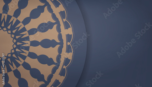 Baner in blue with a vintage brown pattern and place under your text