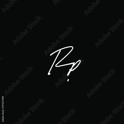 Simple Initial Rp handwriting logo vector