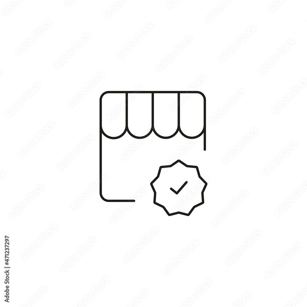 verified shop icon line style graphic design vector verified shop icon line style graphic design vector