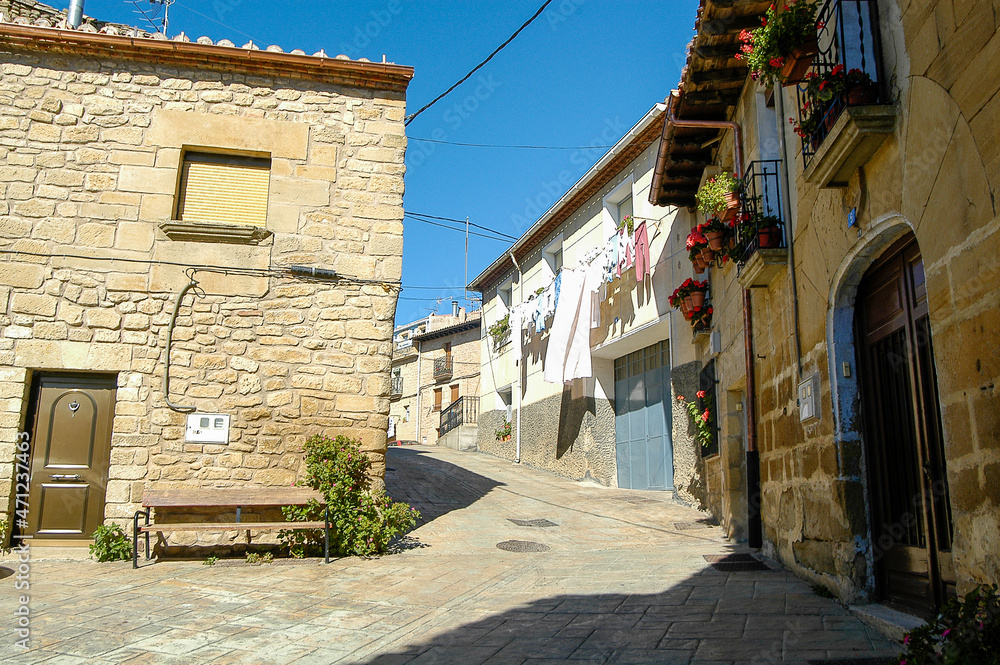 Vista de la localidad Yecora en la Rioja Alavesa, Alava, País Vasco
