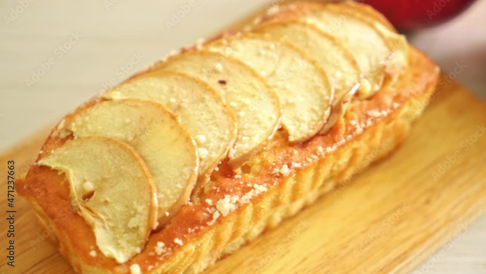 apple loaf crumbled cake on wood board apple loaf crumbled cake on wood board