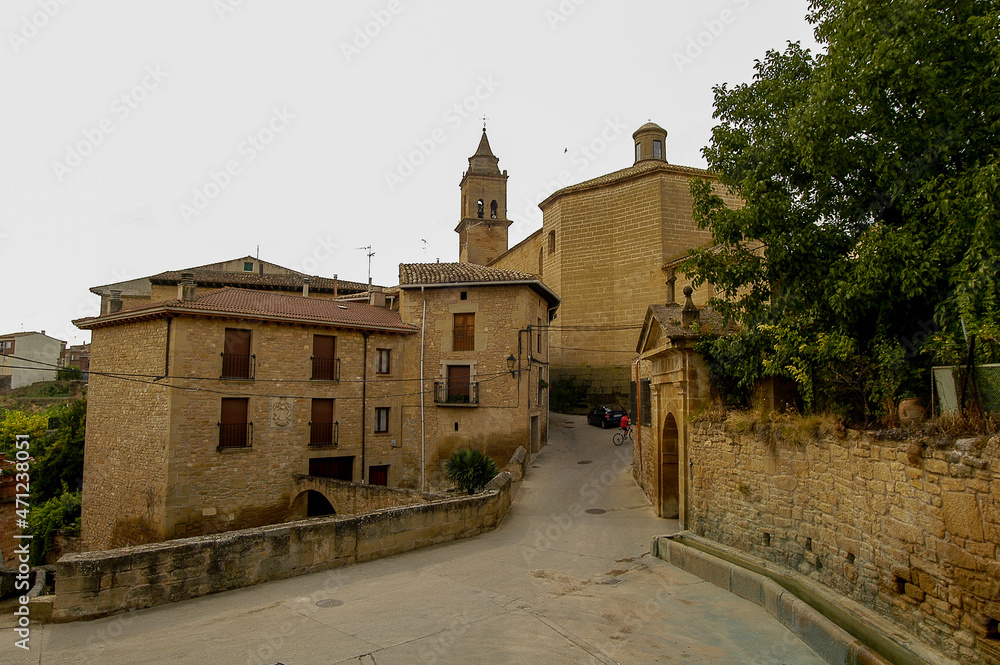 Vista de la localidad Lanciego en la Rioja Alavesa, Alava, País Vasco