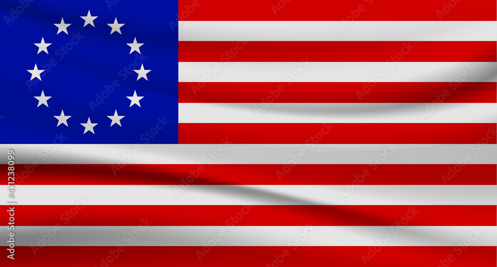 Fototapeta premium Vector illustration of the American flag with stars arranged like the European Union flag.