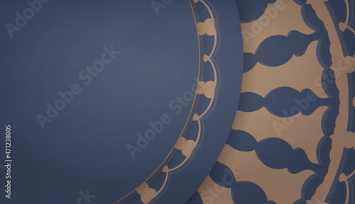 Baner in blue with abstract brown pattern and place under your text