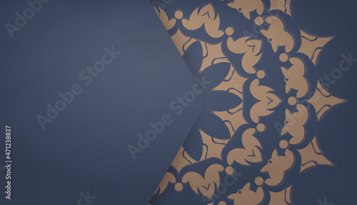 Baner in blue with abstract brown pattern and place under your text