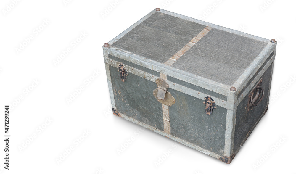 Di cut old box on white background, object, retro, copy space Di cut old box on white background, object, retro, copy space