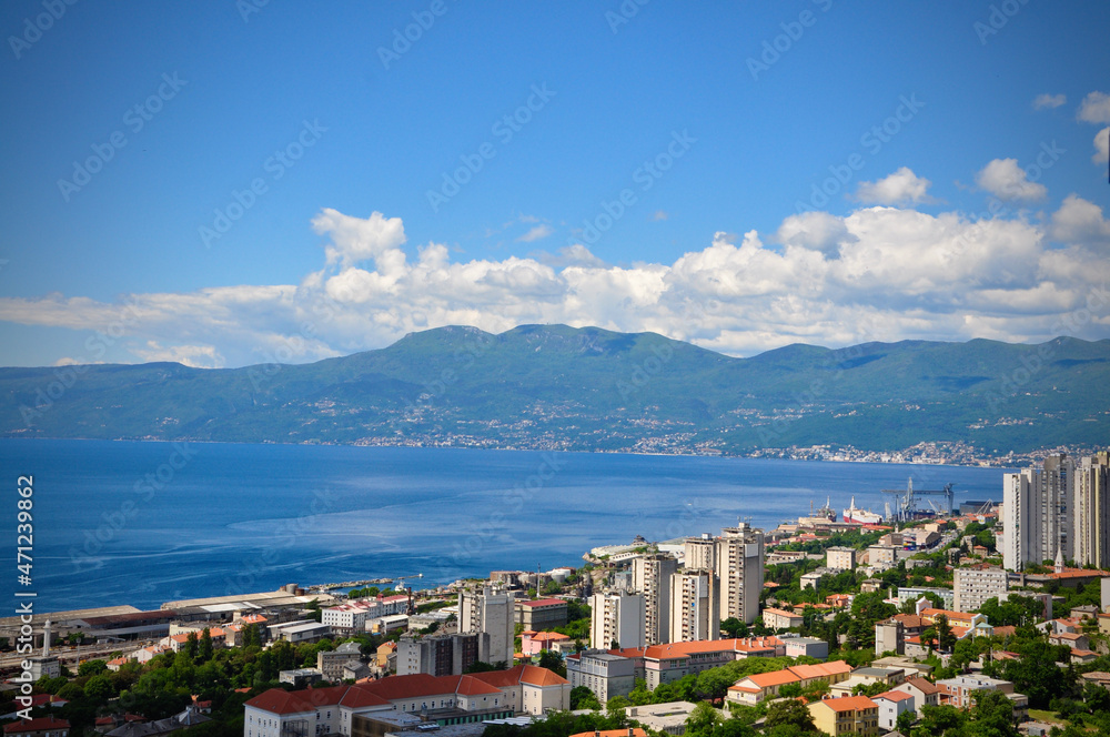 Panoramic view of the city Rijeka, Croatia