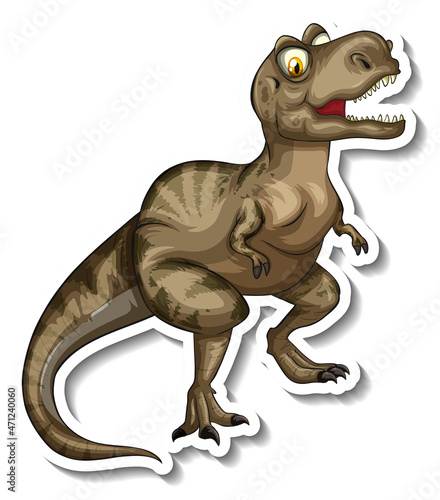 Tyrannosaurus dinosaur cartoon character sticker