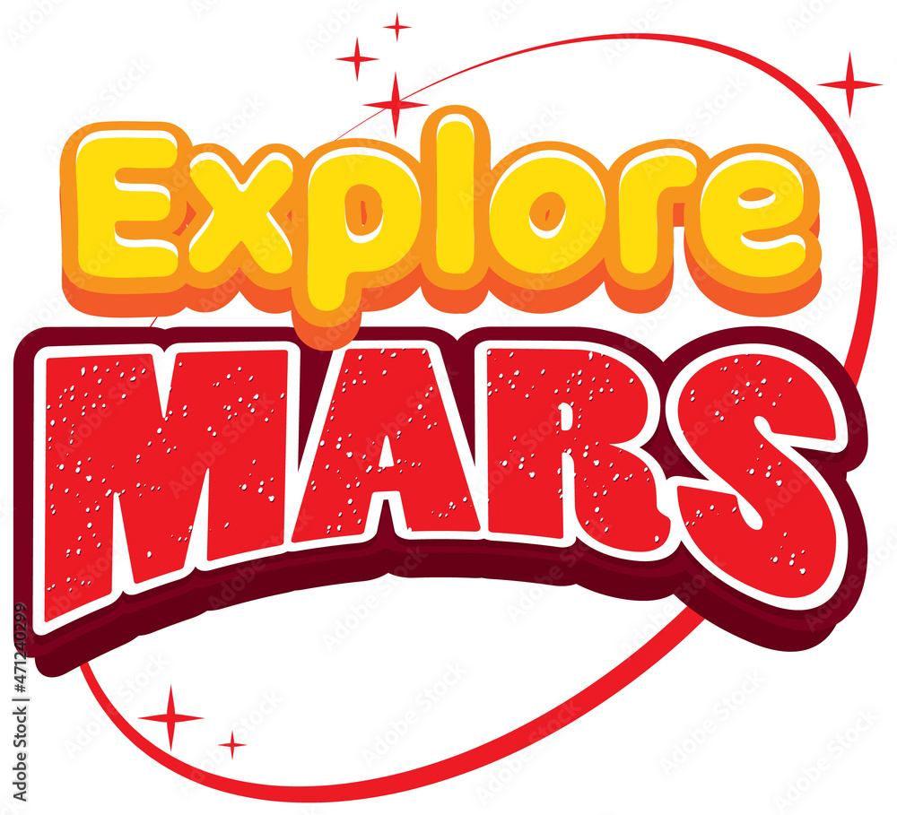 Explore Mars word logo design