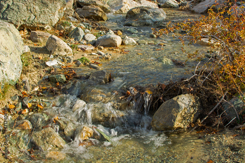 autumn background. a flowing stream.spring water. clean environment. © photohasan
