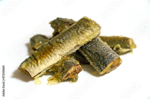 Obraz na plátně Homemade fried lamprey fish with marinade.