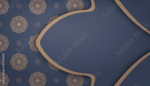 Baner in blue with Indian brown ornament and place for text