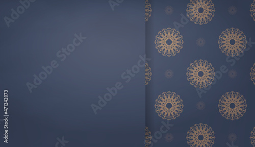 Baner in blue with Indian brown ornament and place for text