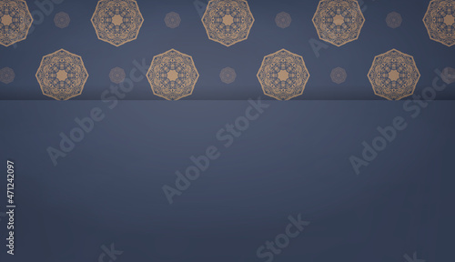 Baner in blue with Indian brown ornament and place under your text