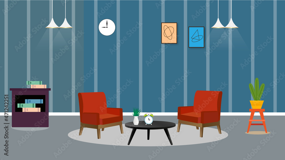 Living room interior design with furniture Free Vector Living room interior design with furniture Free Vector