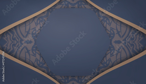 Baner in blue with Indian brown pattern and place for text