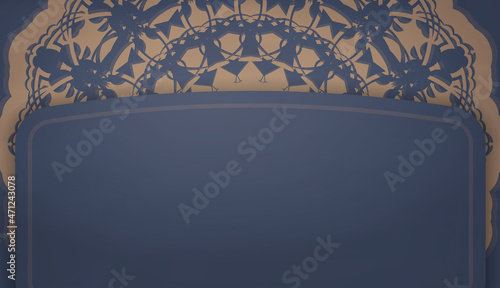Baner in blue with Indian brown pattern and place for text