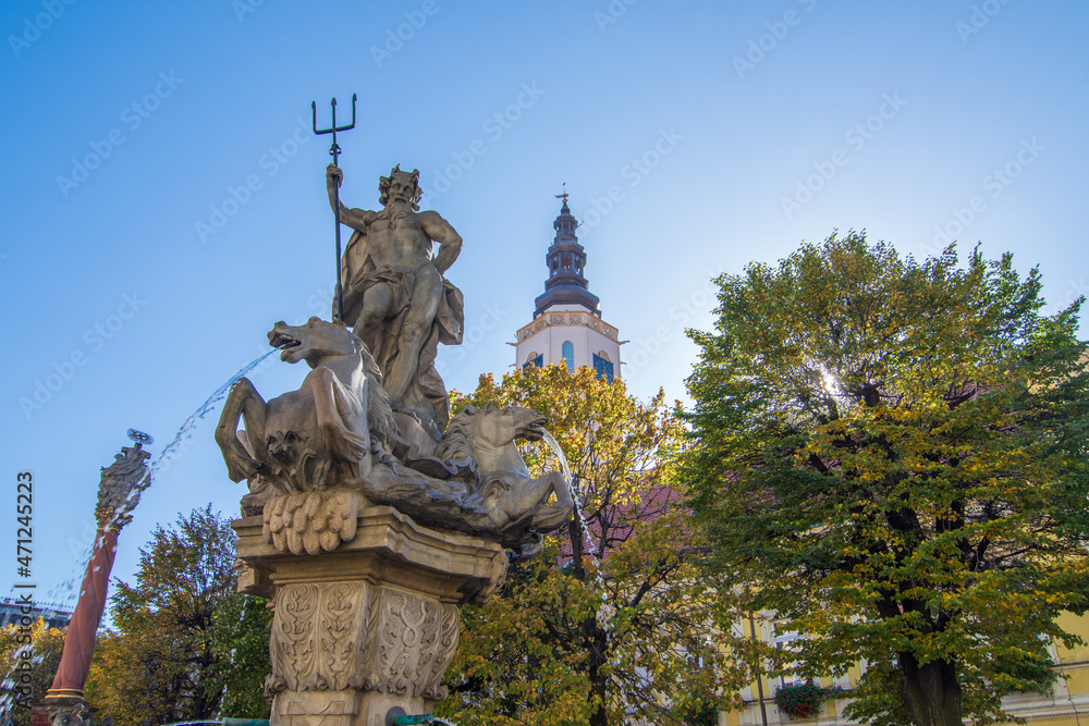 Neptune Monument in Swidnica in Lower Silesia 