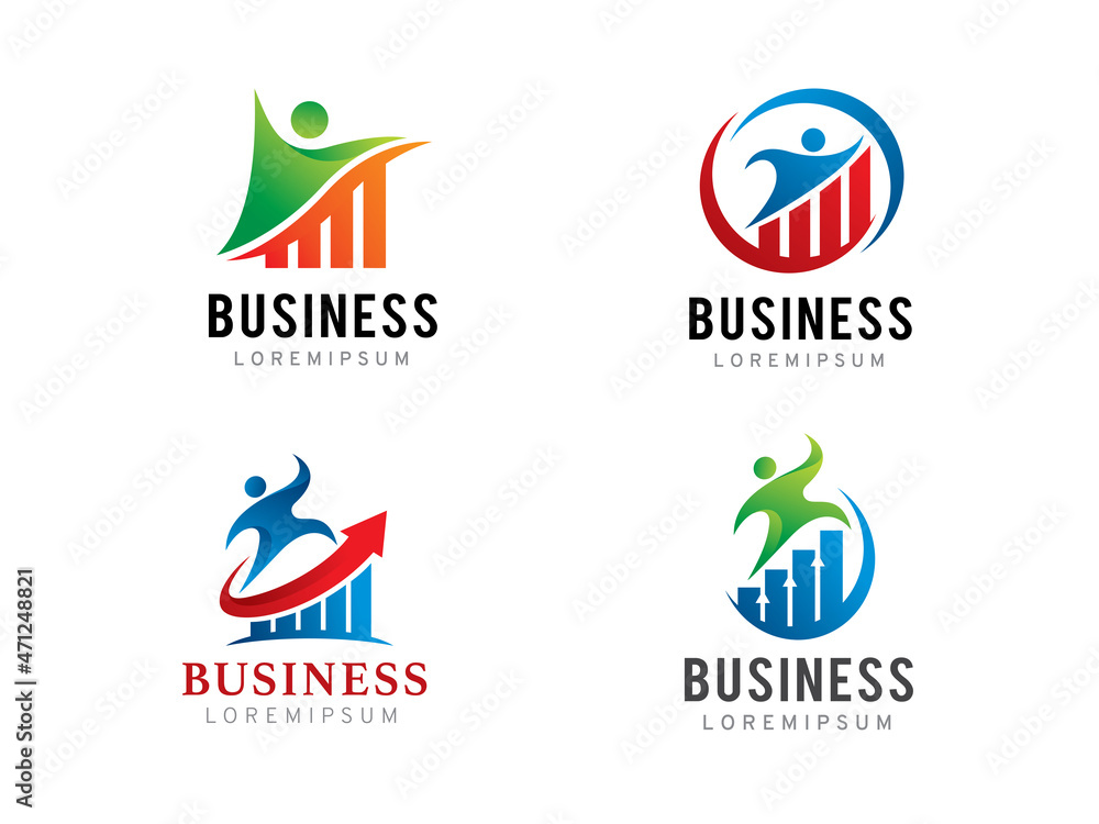 People and Chart logo symbol or icon template