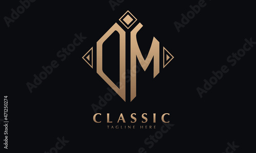 Alphabet OM or MO diamond illustration monogram vector logo template © fysaladobe