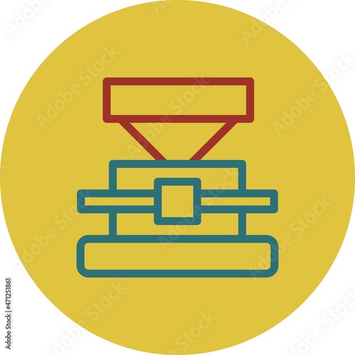 Crusher Line Two Color  Vector Icon Design