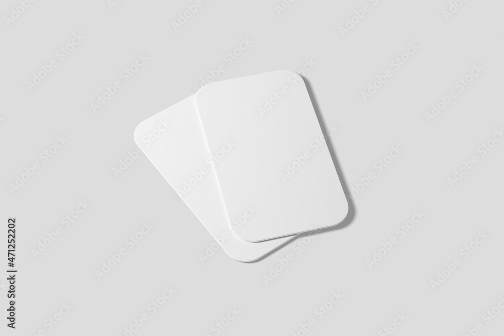 Vertical Round Corner Business Card White Blank 3D Rendering Mockup Vertical Round Corner Business Card White Blank 3D Rendering Mockup