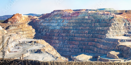 Schilderij op canvas Corta Atalaya with mining levels at open mine pit