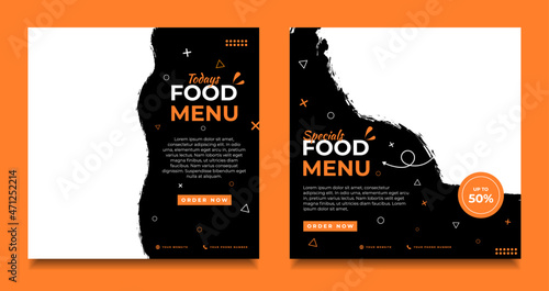 food menu social media templates. food flyer templates, promo, today food menu.