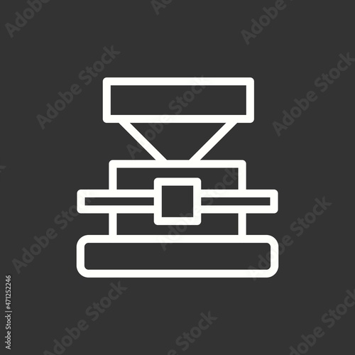 Crusher Line Inverted Vector Icon Design